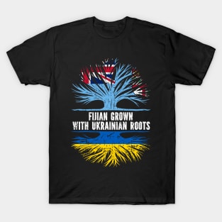 Fijian Grown with Ukrainian Roots Flag T-Shirt